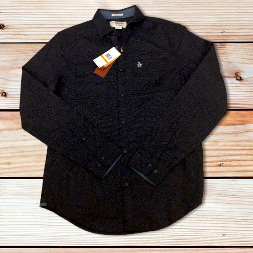 NEW PENGUIN Heritage Slim Fit Evening Blue Shirt-S